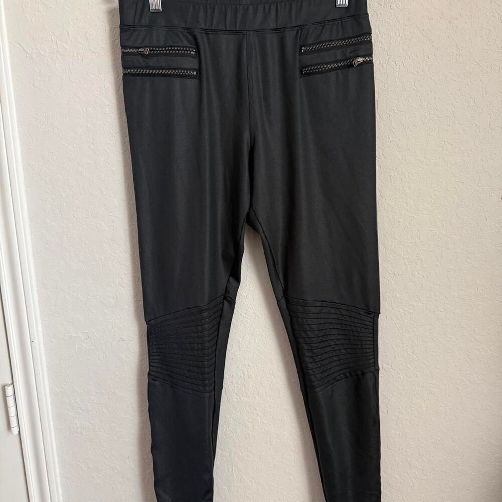 Express Black Moto Zip Athletic Leggings Medium